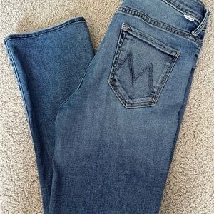 MOTHER The Insider Flood playing rough Blue Jeans size 28 in EUC!!!